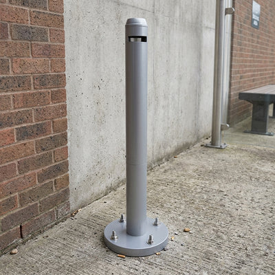 Slimline cigarette disposal pole bin