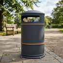 Round Polyethylene Litter Bin 95 Litre with Dual Access Apertures