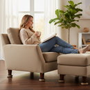 Premium 44mm Dark Wood Effect Non-Slip Furniture Castor Cups – 4 Pack for Floor Protection