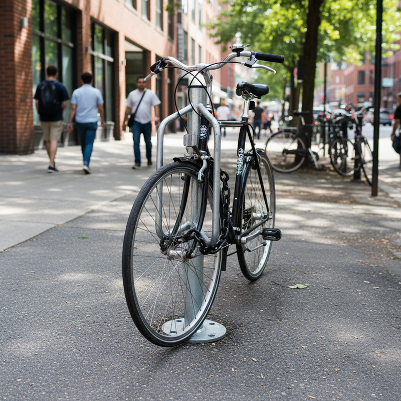 Light Slate Gray Heavy Duty Galvanised Cycle Holder for Secure Bicycle Parking