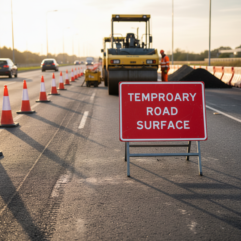 Dim Gray Heavy Duty Temporary Road Surface Metal Sign Face - 1050mm x 750mm