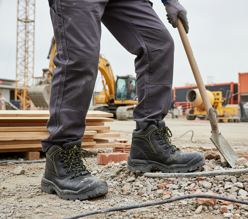 Gray Professional Composite Toe Safety Work Boots - Heavy Duty Protection