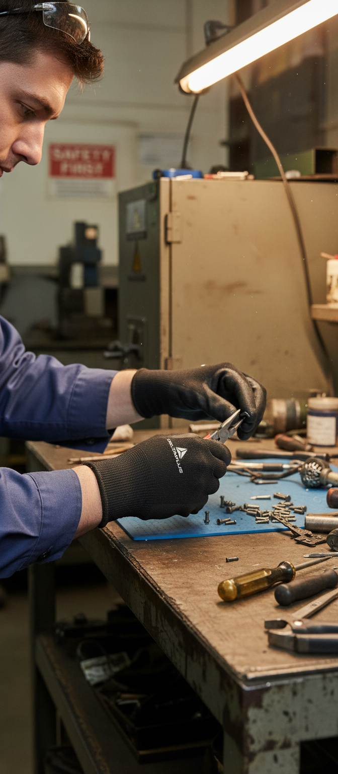 Dark Slate Gray Premium Light Industry Work Gloves - 12 Pairs with PU Coated Palms