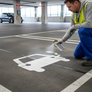 Dim Gray Premium EV Charging Point Symbol Stencil for Easy Parking Marking