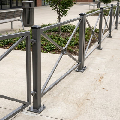 1080–1580mm Pagoda Pedestrian Safety Railing Galvanised Steel