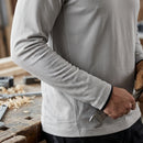Long Sleeve Bamboo Charcoal Work T-Shirt - Ice Grey (view 2)