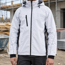 White/Dark Grey Lightweight Winter Coat with Removable Hood