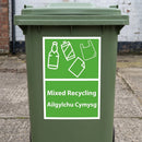 A4 bilingual Welsh and English vinyl bin sticker