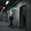 Dark Slate Gray Premium Fire Safety Exit Sign - Right Arrow Directional Indicator