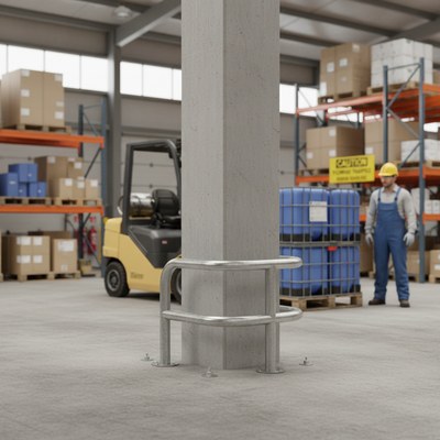 Premium Galvanised Steel Column Protector - 800mm Height