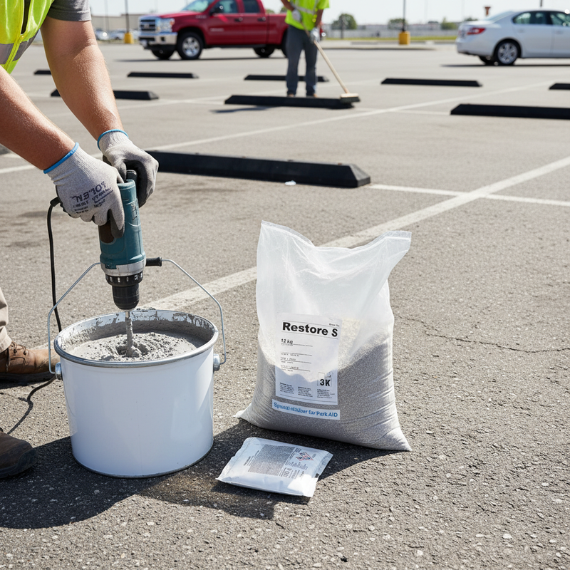 Gray Heavy Duty 3-Part Rubber Parking Stop Adhesive for Secure Bonding