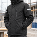 Waterproof Insulated Work Jacket with Detachable Hood - Black (view 2)