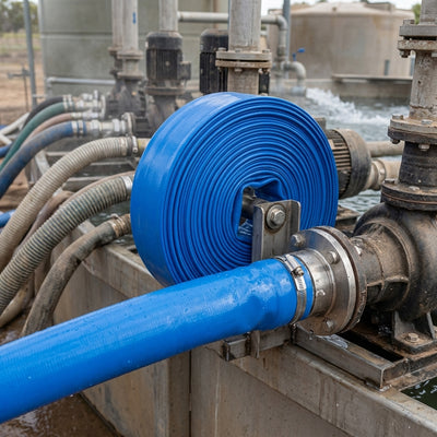 1 1/4″ Blue PVC Layflat Delivery Hose – 100m Coil