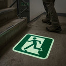 Photoluminescent Floor Sign – Person Exiting Left – Green