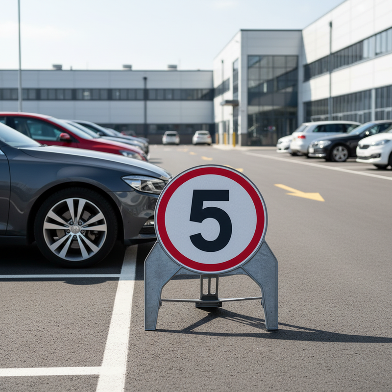 Light Slate Gray High-Performance 5mph 750mm Q-Sign for Traffic Management