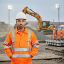 Gray Premium High-Visibility Jacket - Orange for Safety