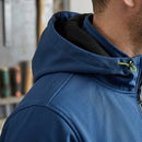 Windproof Stretch Half-Zip Work Hoodie - Deep Blue