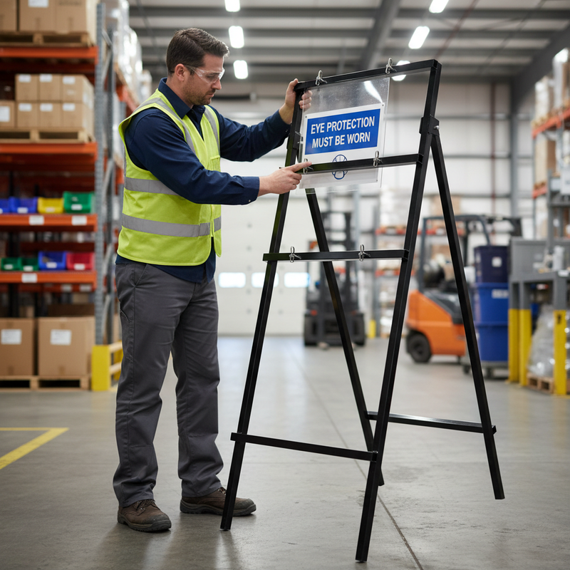 Dark Gray Premium Mini Quick Fit Sign Frame for Traffic Management