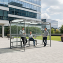 Light Gray Premium Smoking Shelter with Clear PETG Cladding 1m - 5m