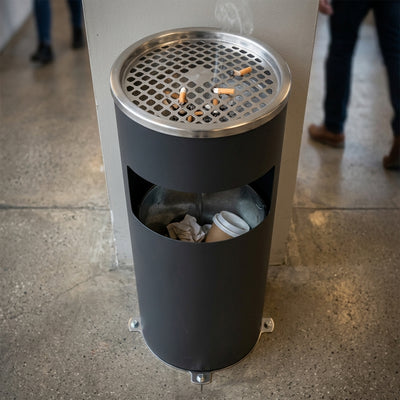 Stainless Steel Lobby Cigarette and Litter Bin – 15 Litre