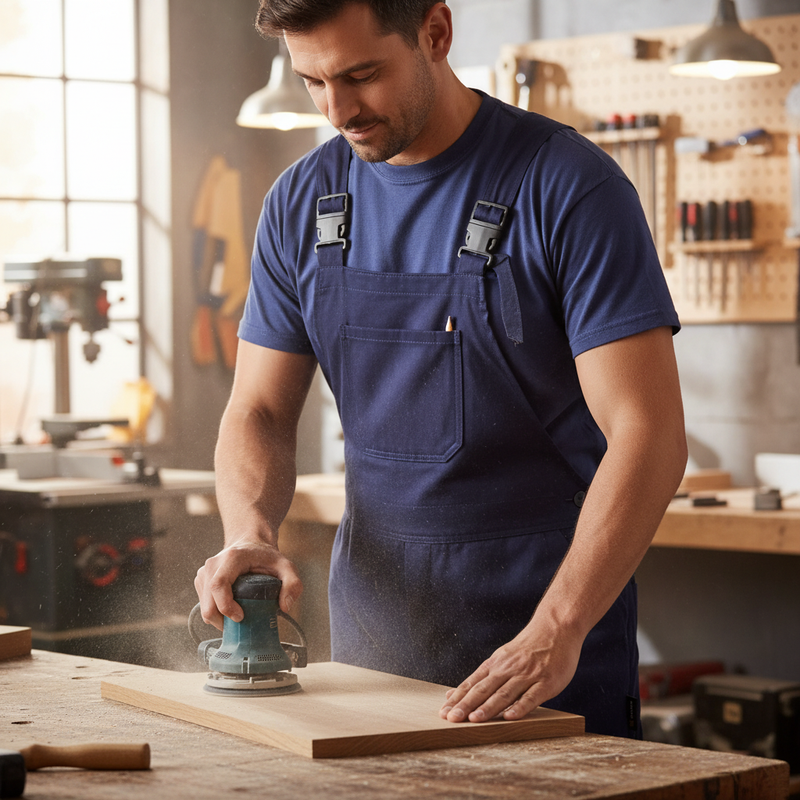 Dim Gray Heavy Duty Cotton Drill Bib and Brace with Multiple Pockets