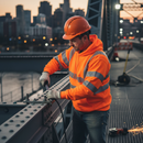 Dark Slate Gray Premium Pull-over Hi-vis Hoodie - High Visibility Orange