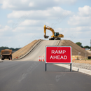 Light Gray Heavy Duty Ramp Ahead Metal Sign 1050 x 750mm - Chapter 8 Compliant