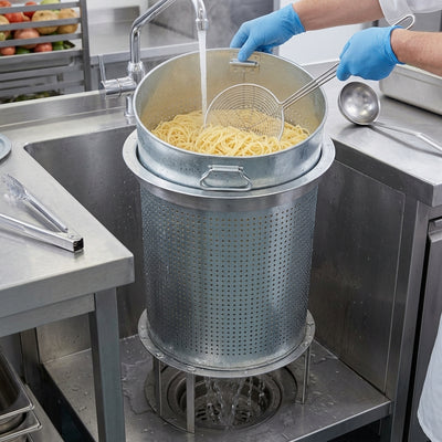 Circular galvanised steel bin liner with drainage holes