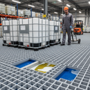 Dark Gray Premium Heavy Duty GRP Mesh Grating for Non-Slip Walkways with High Corrosion Resistance and Superior Load Ratings