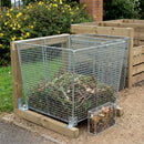 Square Wire Basket Litter Bin – 350 Litre, Galvanised Steel