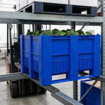 Plastic pallet box 1200×1000mm 610L food-grade HDPE