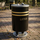 90 litre open top litter bin steel with drain holes