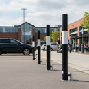 Gray Premium Removable Round Safety Bollards - 1000mm Above Ground