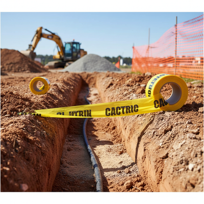 High-Visibility Underground Warning Tape for Electric Cables 150mm x 365m