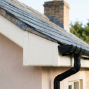 Aluminium Fascia Board Joint Cover V Return — RAL 9010 (in use)