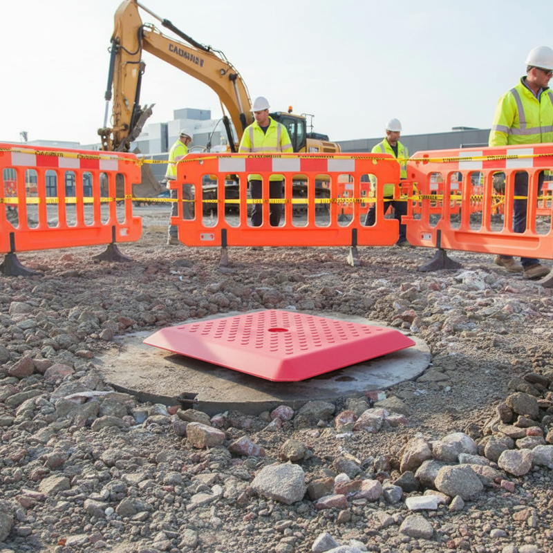 Dim Gray Heavy Duty Manhole Cover for Construction - 4 Tonne Load Capacity