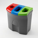 87 Litre Triple-Compartment Indoor Recycling Bin with Colour-Coded Lids (view 2)