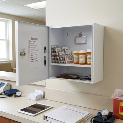 Residents Medication Cabinet 0.9mm mild steel white