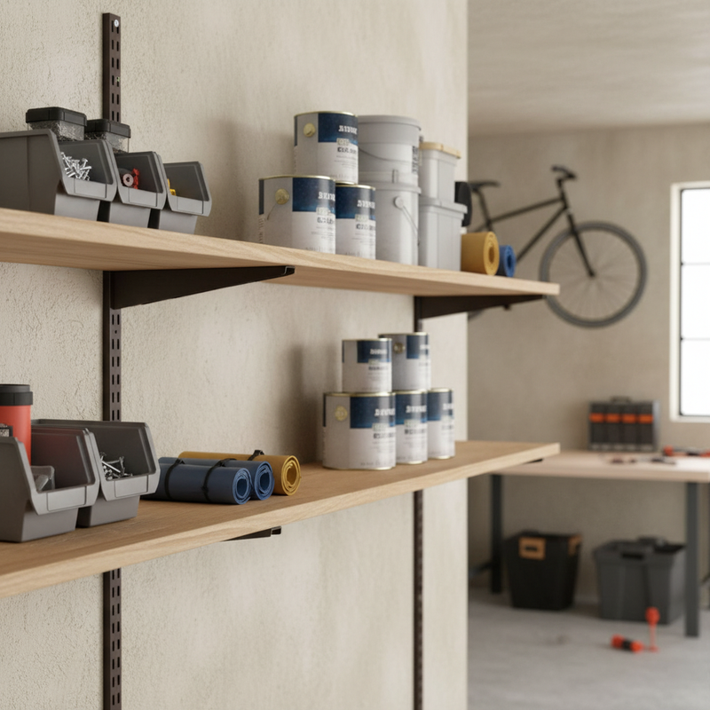 Dark Gray Premium Twin Slot Bracket for Adjustable Shelving - Brown