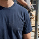 Slim Fit Cotton Crew Neck Work T-Shirt - Navy