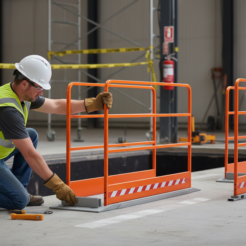 Dim Gray High-Performance Orange Railing Set - 2 Sizes for Pedestrian Safety