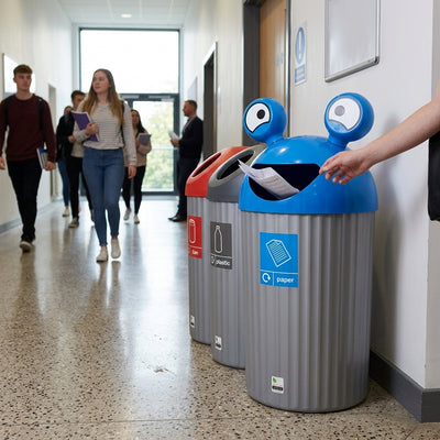 84 Litre Alien Recycling Bin, Grey Base, Colour-Coded Lid