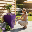Dim Gray Premium 90 Litre Water Butt Planter with Brass Outlets