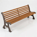 Cast steel street bench with oak seat and backrest (view 2)