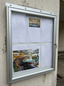 2x A4 outdoor poster case aluminium frame weatherproof