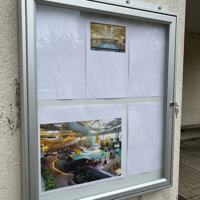 2x A4 outdoor poster case aluminium frame weatherproof