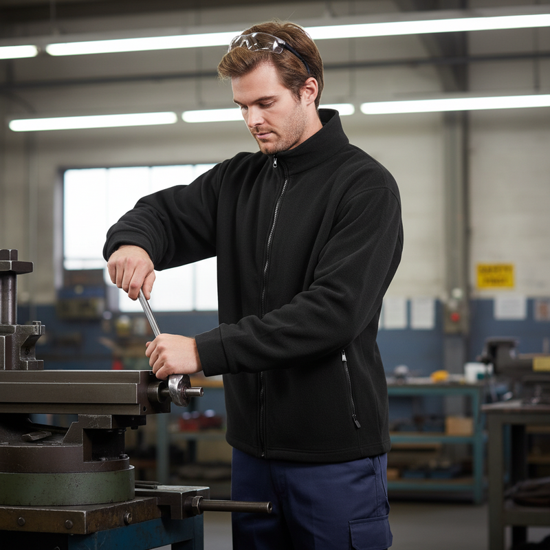 Dark Slate Gray Premium Fleece Jacket with Zipped Pockets and Drawcord Waist