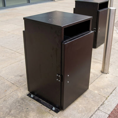 112 Litre Galvanised Steel Litter Bin with Dual Apertures