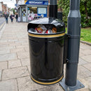40 Litre dome top post mounted steel litter bin