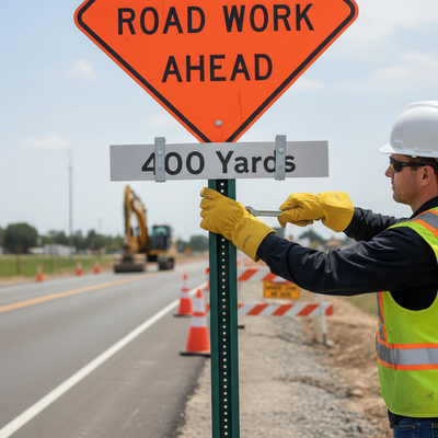 400 Yards Supplementary Plate for Professional Traffic Signs